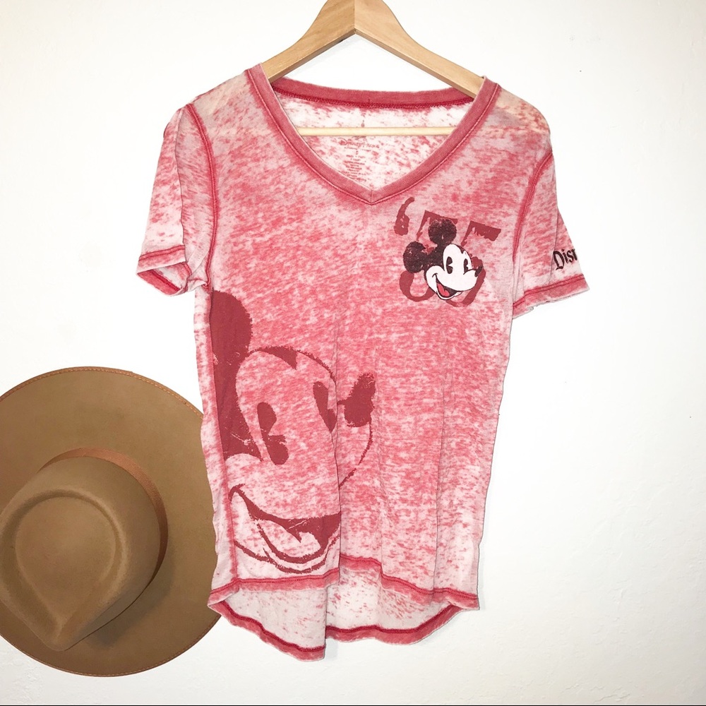 Disney Parks Mickey Mouse red burnout t-shirt